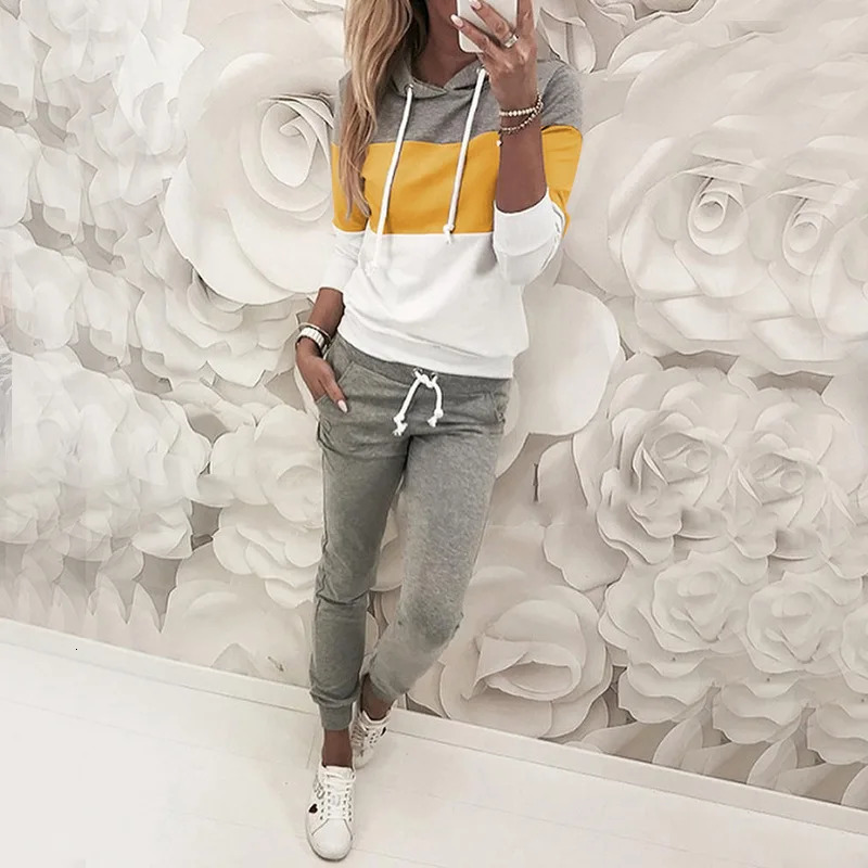 2 Pieces Set Women Autumn Style womens Clothing long-sleeved Casual Fleece Suits Sports Set Drop ZXP9621 240807