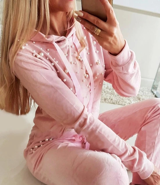 Womens Tracksuit Fashion Stripe Sports Wear Casual Long Sleeve Hoodie Sweatershirt and Pants Sport Set Two Piece Set for Women 240807