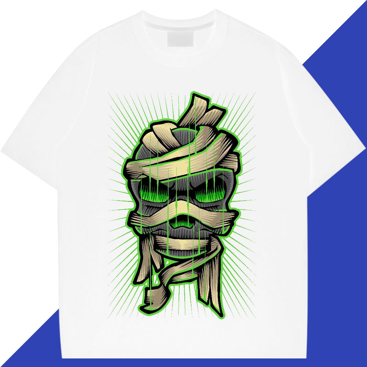 2024 DIY T-Shirts skull Clothings 230g 100% Cotton Anime Printing Street Free Shipping Oversized 4XL Breathable Men Tops Tees