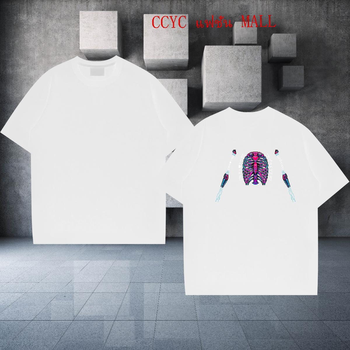 Custom Mens T Shirts skull Polos 230g Pure Cotton Daily Outfit Classic Anime Breathable Men Clothes T-Shirt