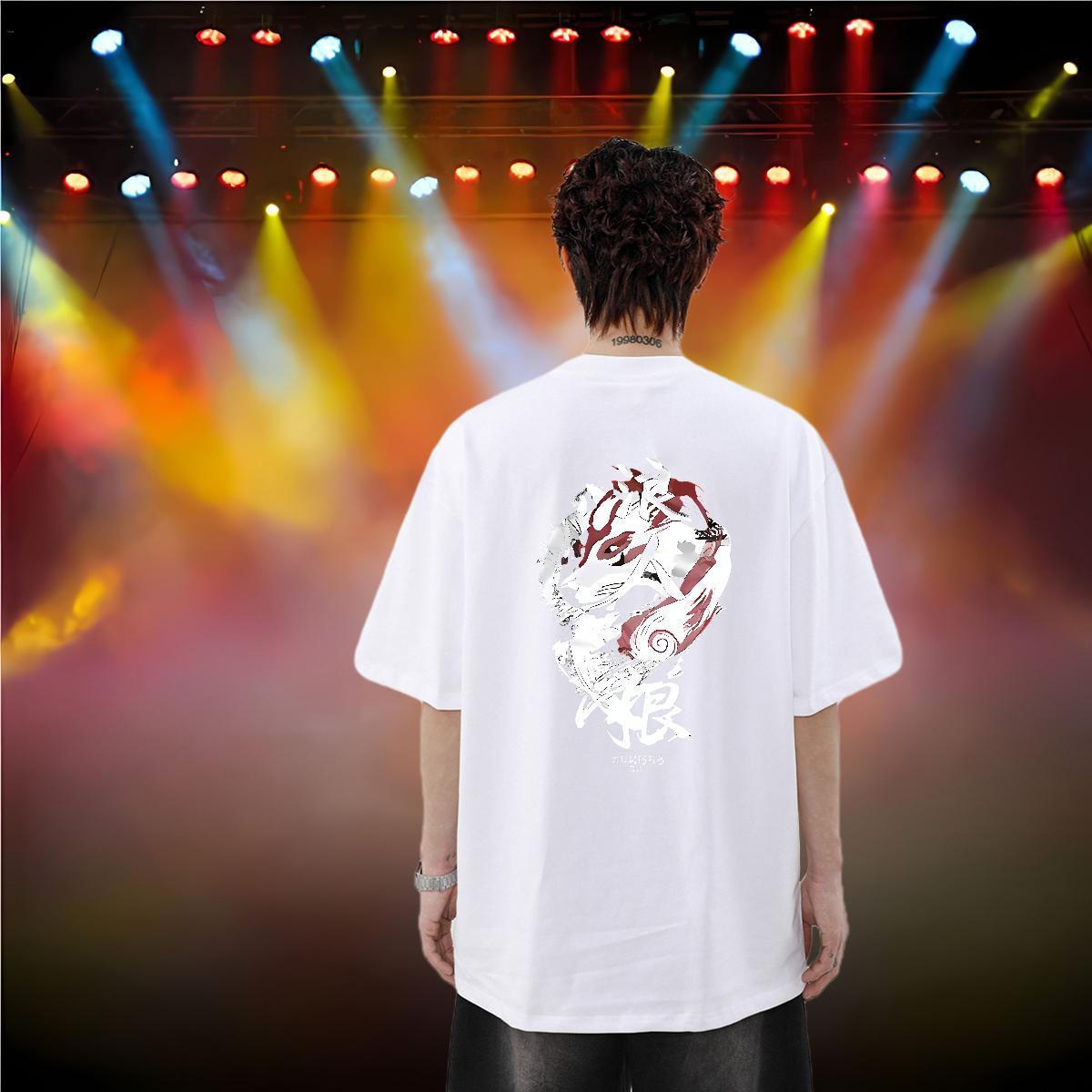 Classic Casual Men T Shirts Line Dragon Wear 230g 100% Cotton Sports Casual Designer Cartoon Printing L-4XL Breathable Crew Neck Men Tops Tees