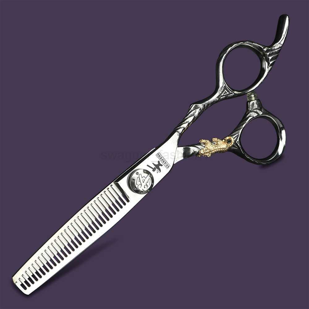 XUANFENG 6 inch professional hair scissors Japanese 440C personalized barber cutting and thinning scissors setXJ240807