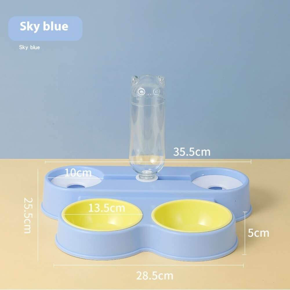 New pet dog feeder, integrated dispenser, knock anti slip cat bowl, four bowl automatic water and food dispenser