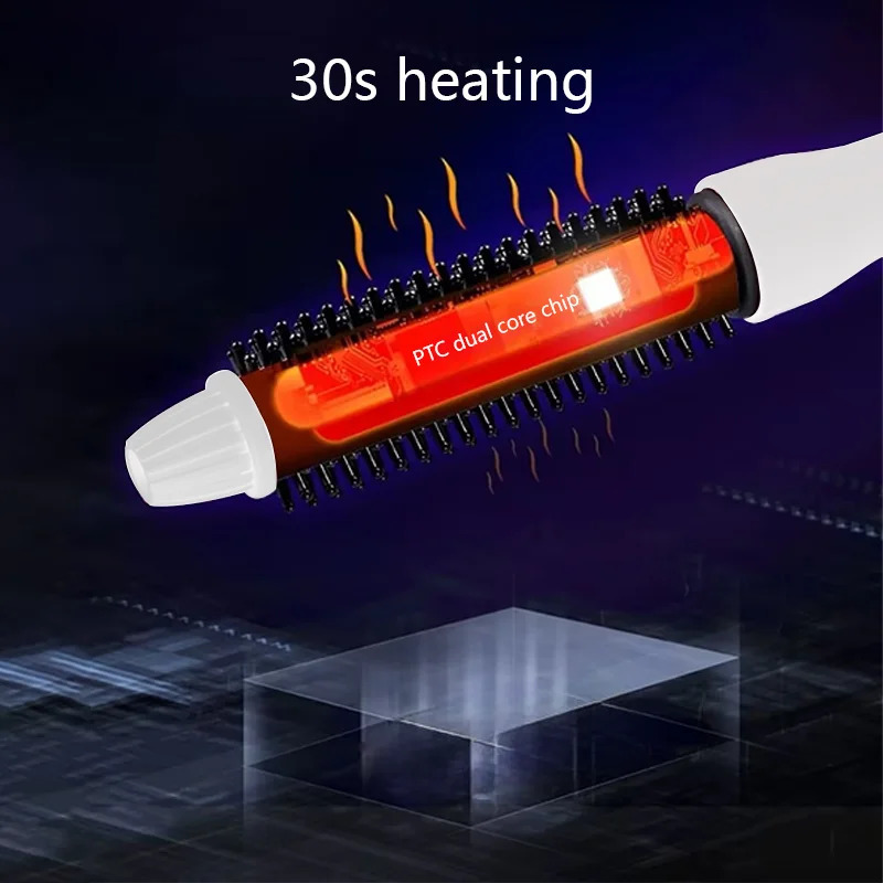 Professional Hair Curler Curling Iron Tourmaline Ceramic Brush Hair Straightening Brush LCD Display Hair Styling Curly Tools 240802