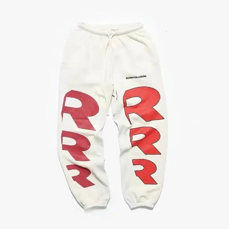 fw Washed RRR123 Pants Men Woman 1 Good Quality Streetwear Vintage Loose Hip Hop Joggers Sweatpants 240806