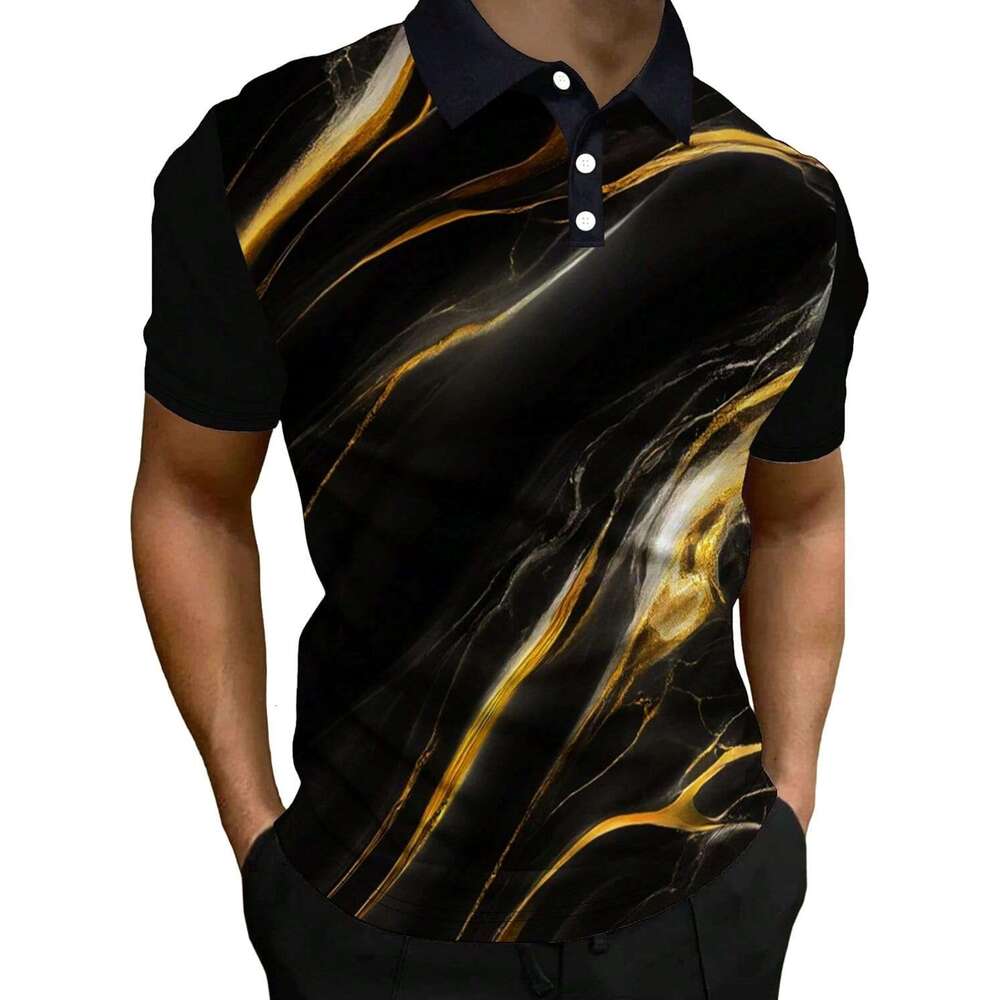 Fashion Mens Polo shirt Graphic Print Short Sleeve Collared Polo Athletic Performance Golf Shirts Polos shirts tshirt Casual tops summer clothes Short