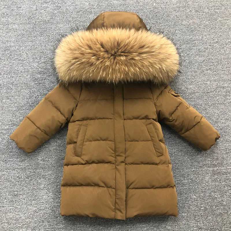 Winter Baby Jackets 2024 Kids Toddler Thick Down Coat with Real Raccoon Fur Hood dh5727163 H251011