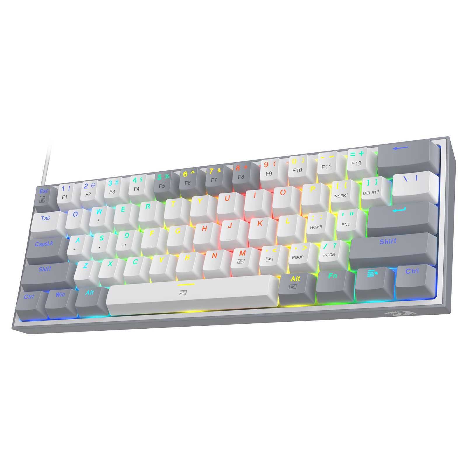Redragon K617 Fizz 60% Wired RGB Gaming Keyboard 61 Keys Hot-Swap Compact Mechanical Keyboard Red SwitchM240715