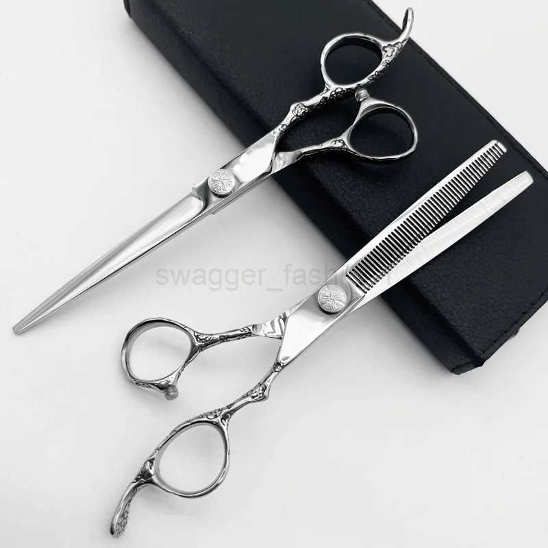 7.5 Inch Professional Hairdressing Scissors kit Rose Pattern Hairstylist Scissors Barbershop Styling ToolsXJ240807