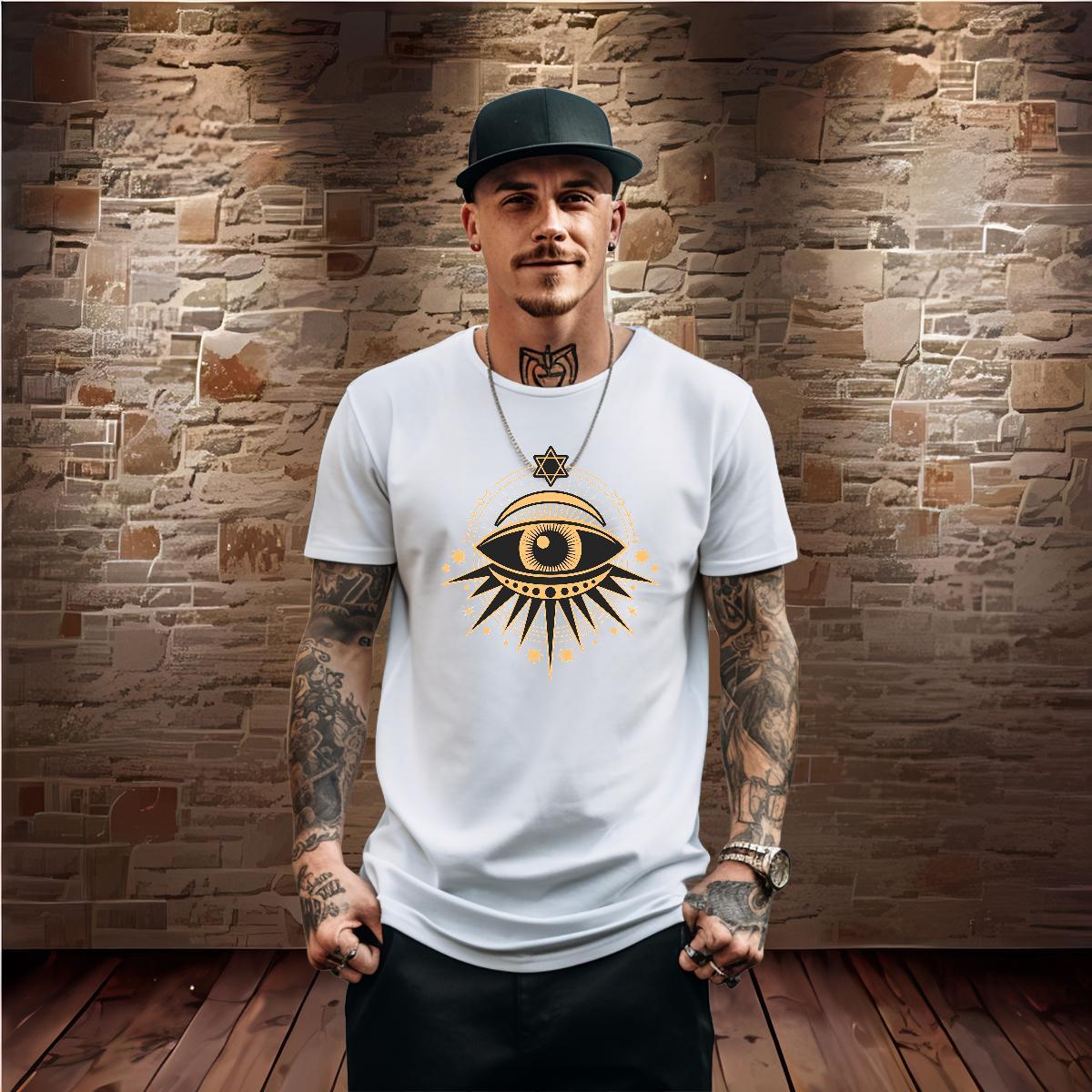 Fashion Casual T shirt eyes Clothes 100% Cotton 230g Outdoor Loose DIY Breathable Short Sleeve Tshirts