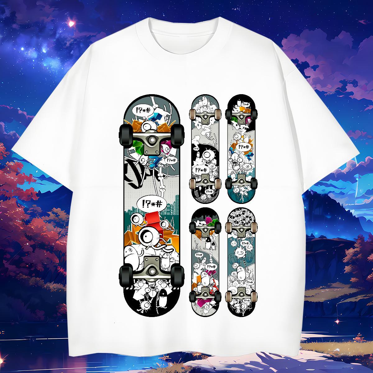 New T Shirts Men painting Wear 100% Cotton 230g Hip Hop Unisex Oversized 3XL 4XL Breathable Crew Neck Men Tees