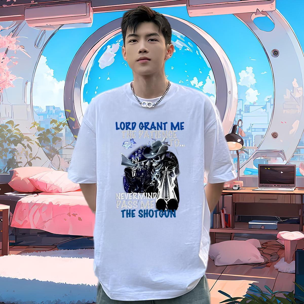 Fashion Casual T Shirt For Man skull Top Tees 230g Pure Cotton Sports Casual Soft Custom Print Oversized Breathable Short Sleeve Men Tees