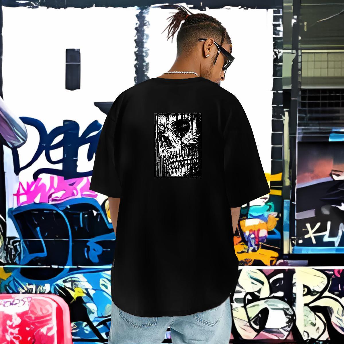 Brand T Shirts Men skull Clothings 230g Cotton Outdoor Comfortable Custom Anime Breathable Tshirts