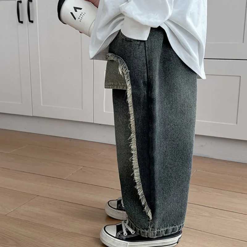 Jeans Boys Jean Pants Long Trousers Cotton 2024 Beauty Spring Autumn Babys Kids Pants Teenagers Outwear Childrens Clothing