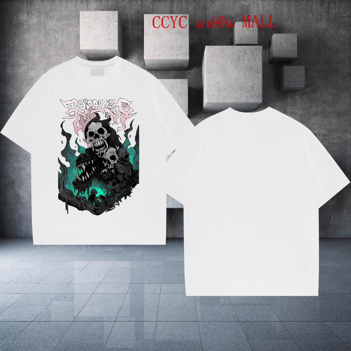 2024 T shirt skull Tops Shirt 100% Cotton 230g Outdoor Designer Custom Print Plus Size Breathable Tshirts