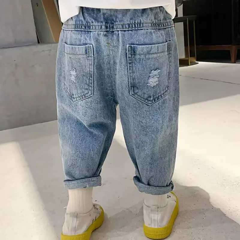 Jeans Spring and Autumn Childrens Pants Boys Ripped Jeans Thin Summer Baby Pants Childrens Clothing Childrens Trousers