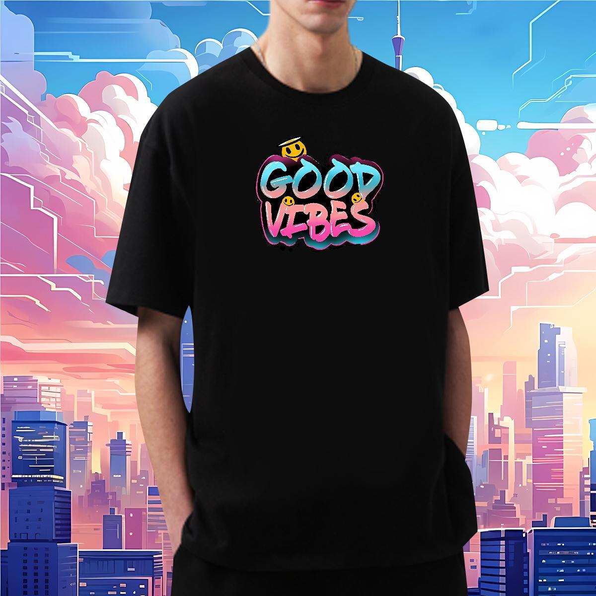 Fashion New T-Shirts letter Wear 230g Cotton Street Loose Anime Breathable Soft Men Tees