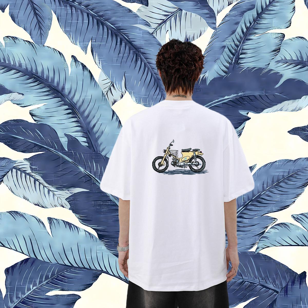 Stylist Man T Shirts Motorcycle Tshirts 100% Cotton 230g Daily Wear Soft Oversized 3XL 4XL Short Sleeve O-Neck Mens Tshirts