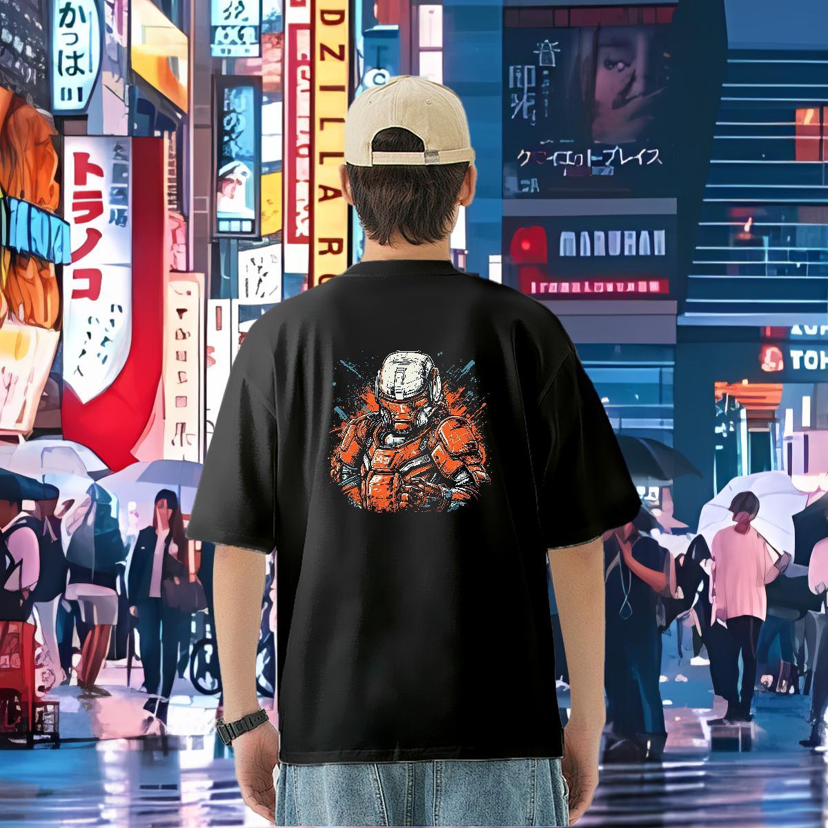 DIY Customized Mens T Shirts ET Tees 230g 100% Cotton Anime Printing Street TOP Quality Cartoon Print Breathable Short Sleeve Men Tshirts