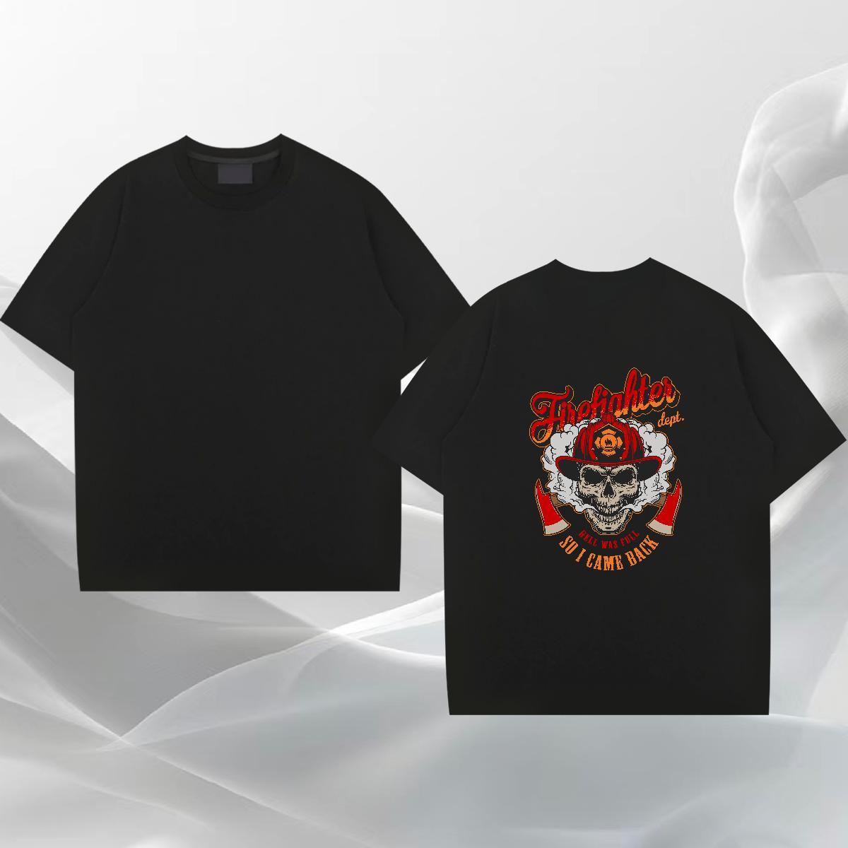 Stylist T Shirts Men skull Tshirts 230g Pure Cotton Daily Wear Wholesale Cartoon Printing L-4XL O-Neck Short Sleeve Men Tshirts
