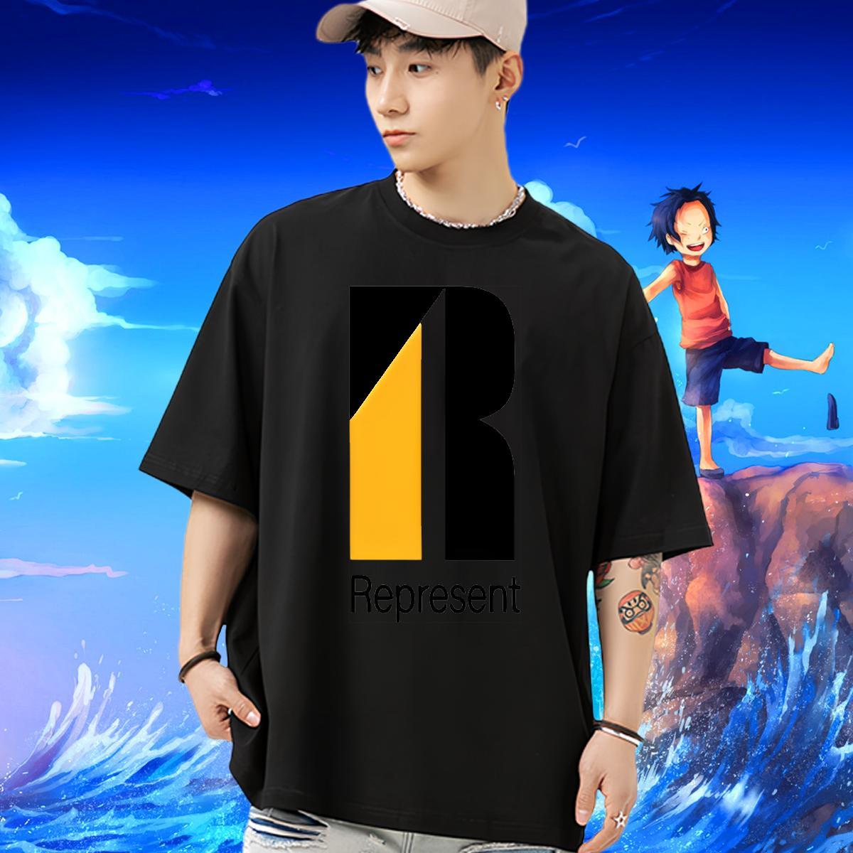 New Arrival Mens T Shirts letter Tops 230g Cotton Hip Hop Loose Fit DIY Anime Breathable Crew Neck Mens Tshirts