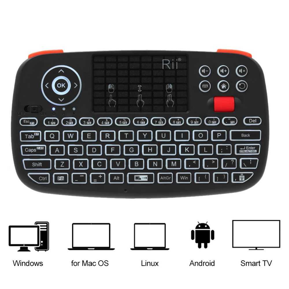 Rii i4 Mini BT Wireless Keyboard With Touchpad 2.4GHz Backlit Mouse Remote Control For Windows Android TV Box Smart TVM240715