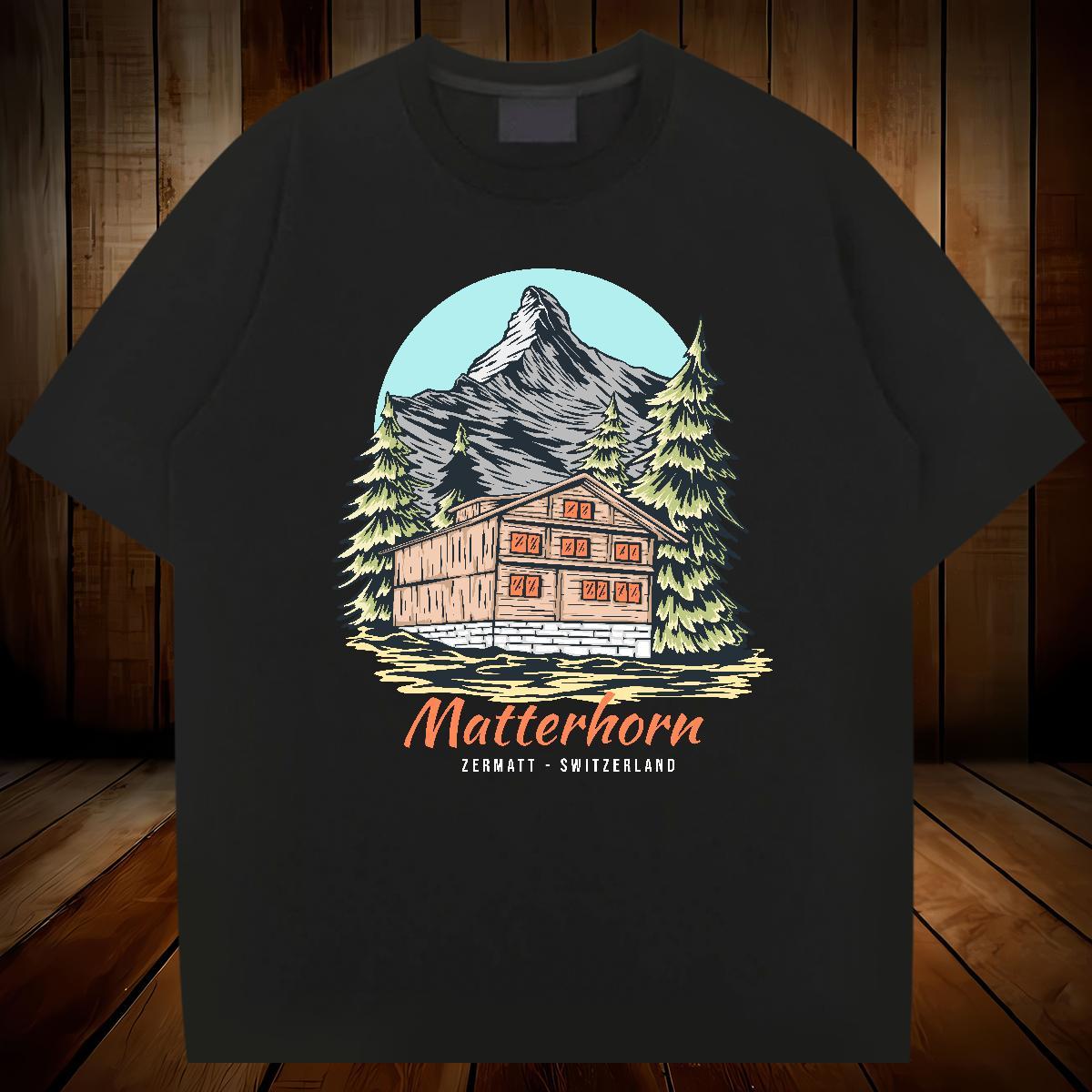 2024 DIY T Shirt For Man mountains Tops Shirt 230g Pure Cotton Daily Wear Soft Oversized 4XL Short Sleeve Soft Tshirts