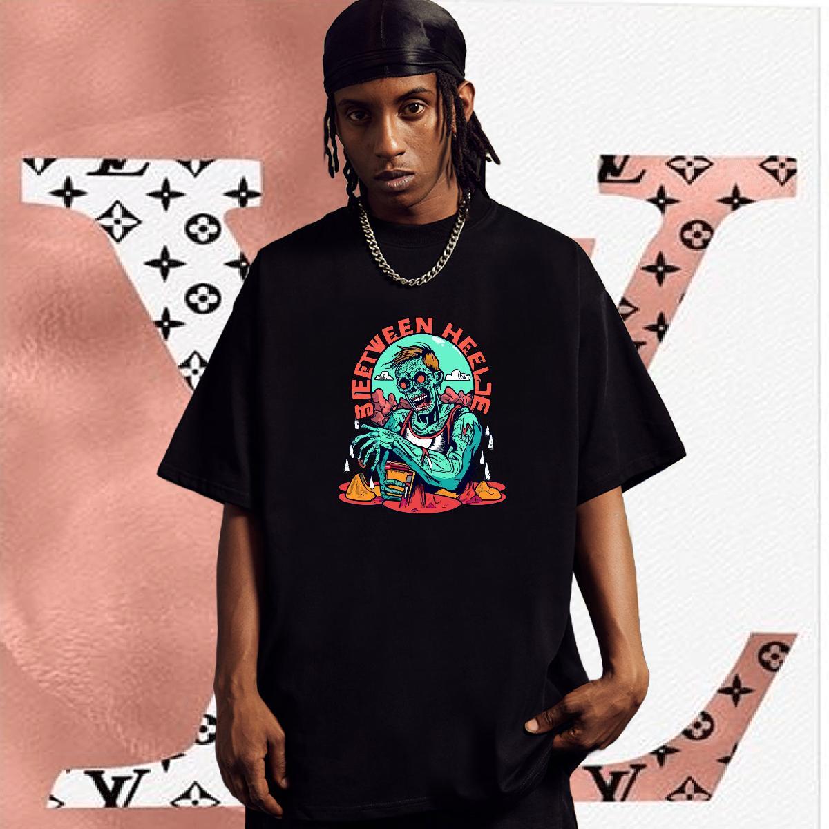 Classic Casual Man T Shirts skull Tees Shirts 230g Cotton Daily Outfit Wholesale Custom Print Plus Size Breathable Soft Men Tees