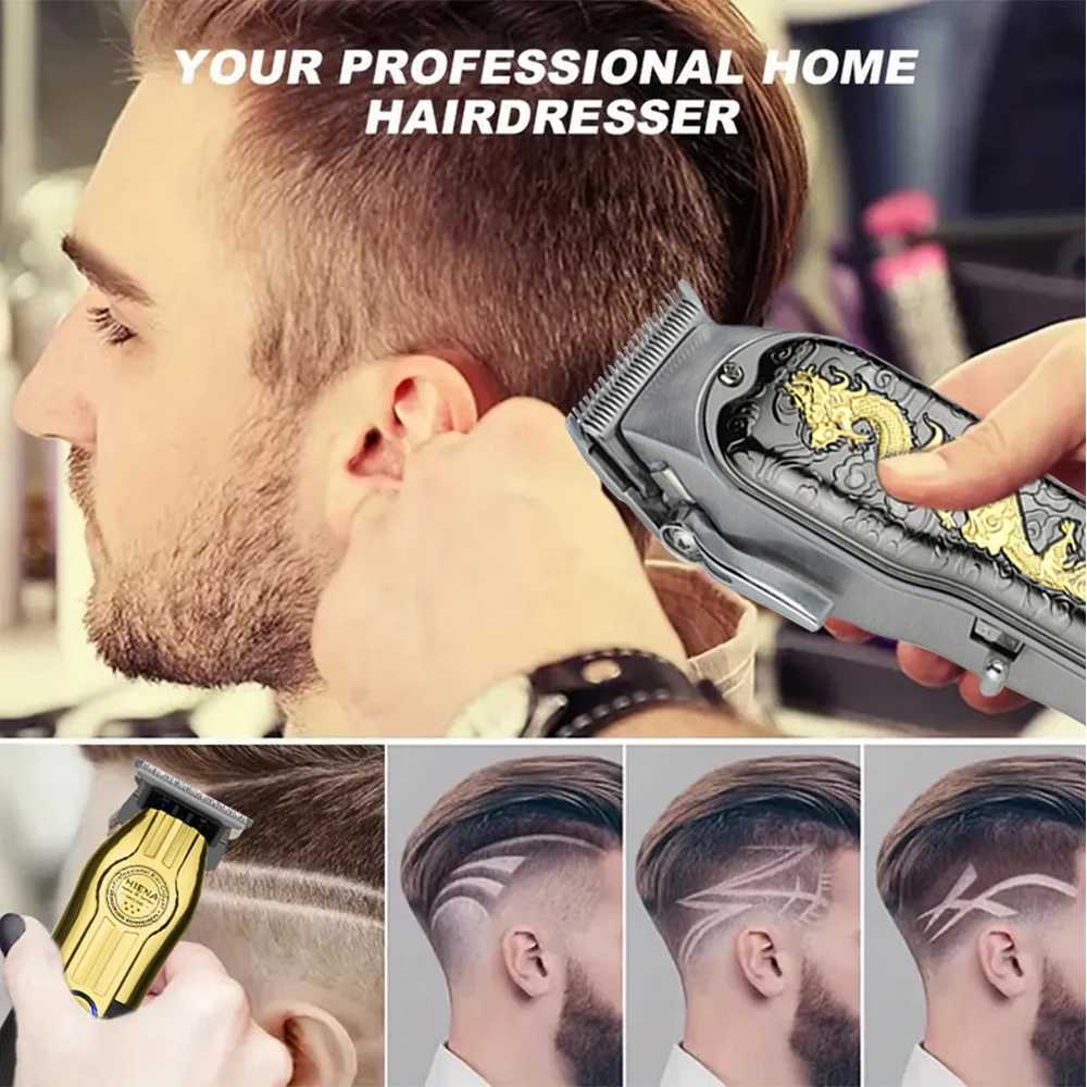 3 pieces of cordless hair clippers professional electric hair clipper set mens beard trimmer shaver USB charging hair clipper set W240806