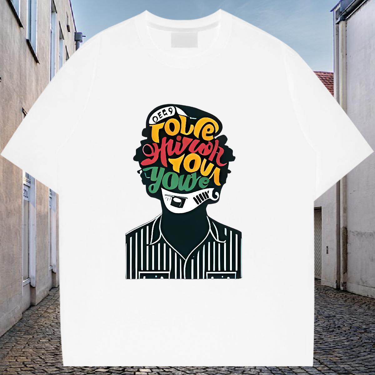 Fashion Design Mens T Shirts letter Polos 100% Cotton 230g Daily Wear Cool Oversized 3XL 4XL Crew Neck Breathable Men Tees