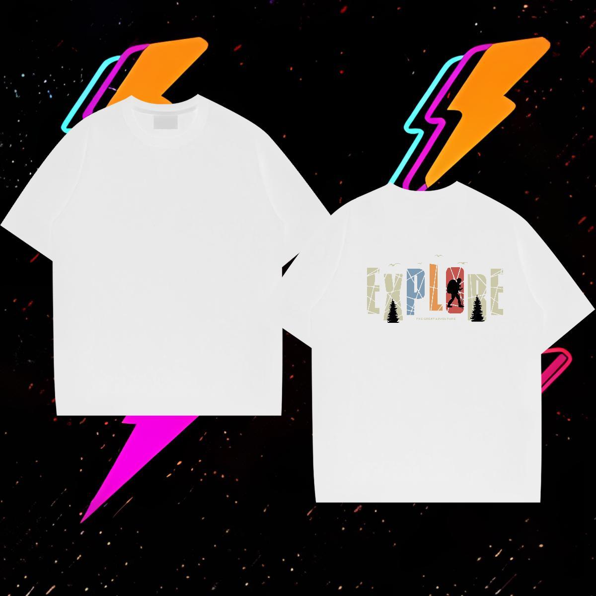 2024 T-Shirts letter Tops Shirt 230g Pure Cotton Daily Wear Free Shipping Anime Print Breathable Crew Neck Tshirt for Man Woman