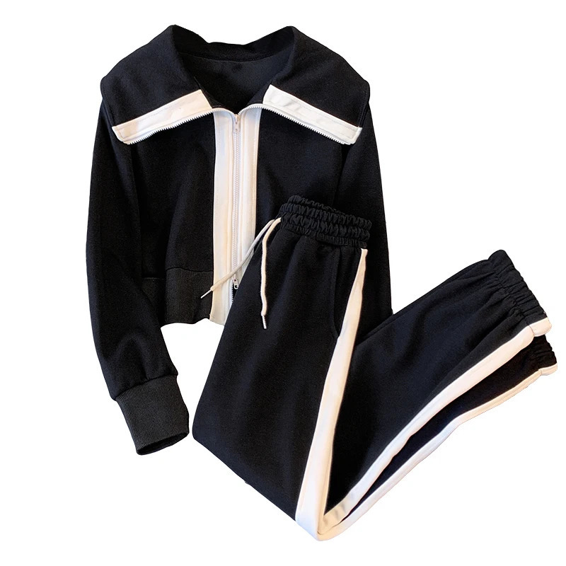 Casual Fashion Suits Women Spring Autumn All-match Fashionable Sports Wind Trousers Cardigan Sweatshirts 2 Piece Suit Womens Set 240807