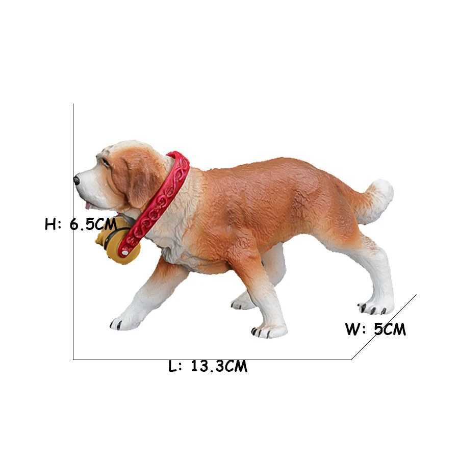 Other Toys Simulation Plastic Animal Figurine Cute Pet Dog Figures Saint Bernard Playset Family Animal Model Collectible Decoration Kid ToyL486