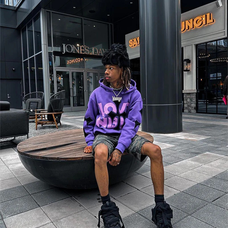 Y2k mens Emo streetwear hoodie zipper sweatshirt fairy Grunge Pullover oversized letter cross Gothic jacket top 240824