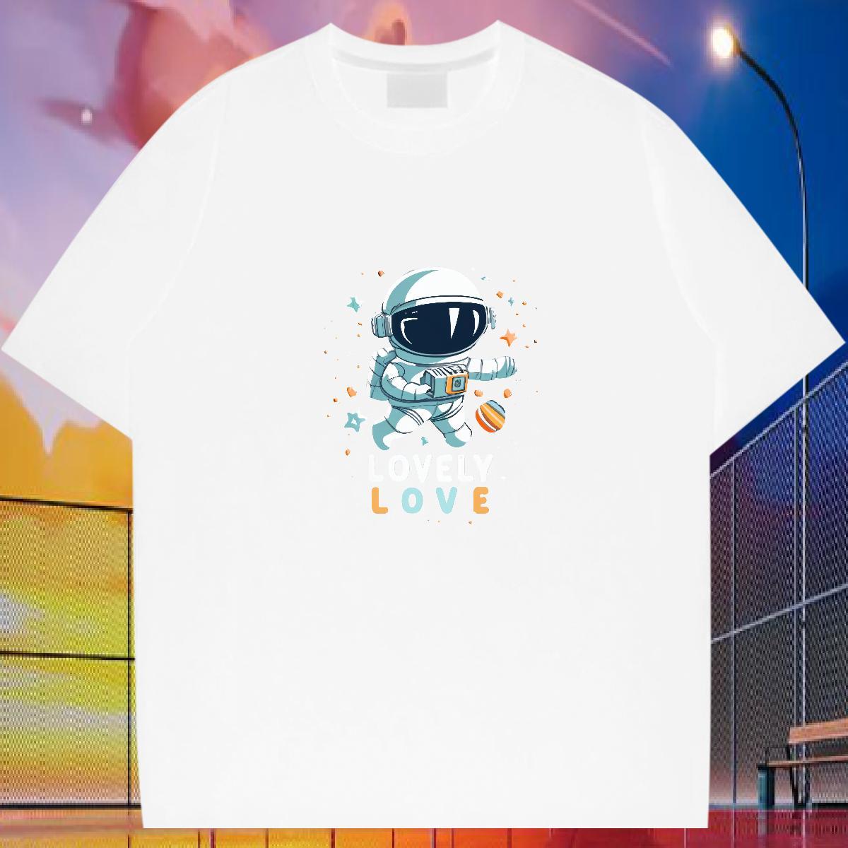 Fashion Design Men T Shirts spaceman Clothes 230g 100% Cotton Home Outdoor Comfortable Customized Round Neck Short Sleeve Mens Tshirts