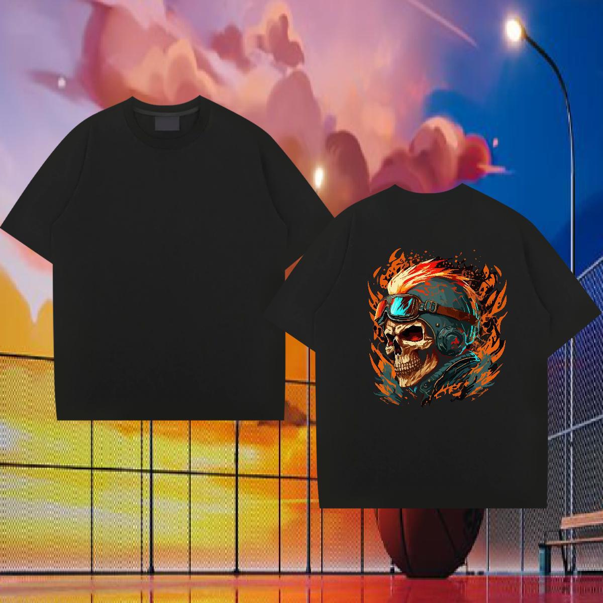 Customized T-Shirts skull Polos 230g Cotton Summer Casual TOP Quality Custom Big Size Short Sleeve Soft Tshirts