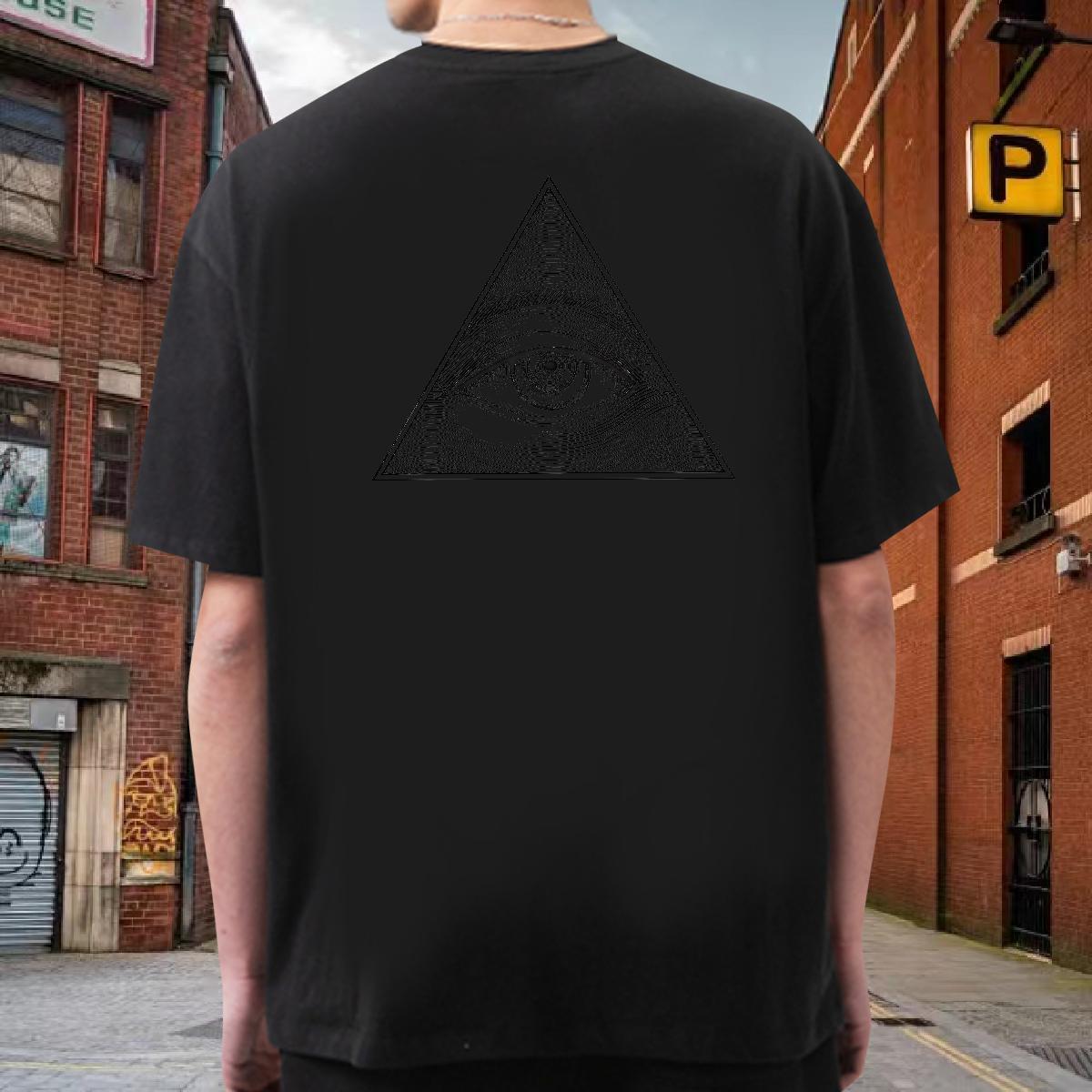 Classic Casual T-Shirts for Men eye of the devil Clothings 230g Cotton Casual Beach Wholesale Asian Size O-Neck Short Sleeve Men Tshirts