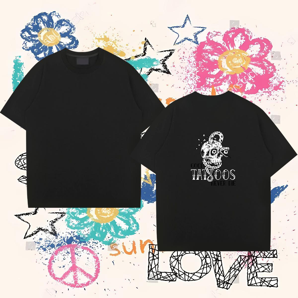 Classic Mens T Shirts logo Tops Tees 100% Cotton 230g Casual Beach Soft Custom Anime Breathable Soft Tshirt for Man Woman
