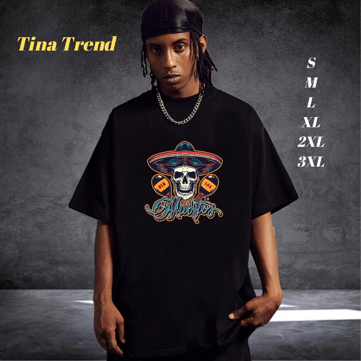 DIY T-Shirts skull Tees Shirts 230g Pure Cotton Sports Casual Brand Custom Big Size Breathable Crew Neck Mens Tshirts