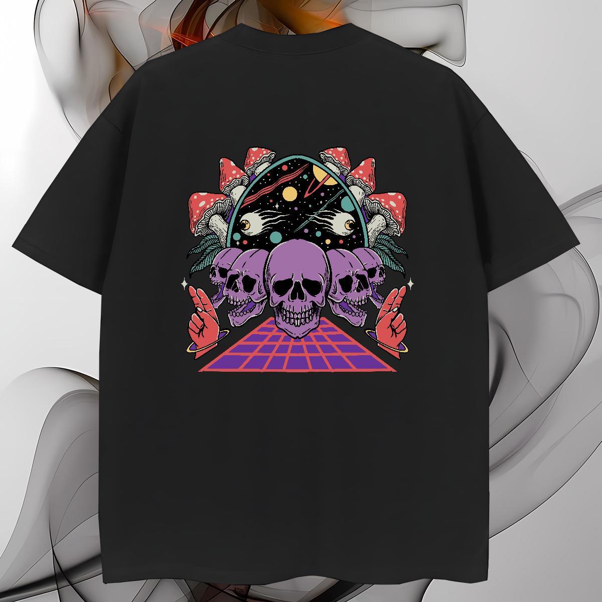 DIY Customized T Shirt For Man skull Tops Tees 230g Pure Cotton Street wear Hip Hop Wholesale Anime Short Sleeve Soft Men Tops Tees