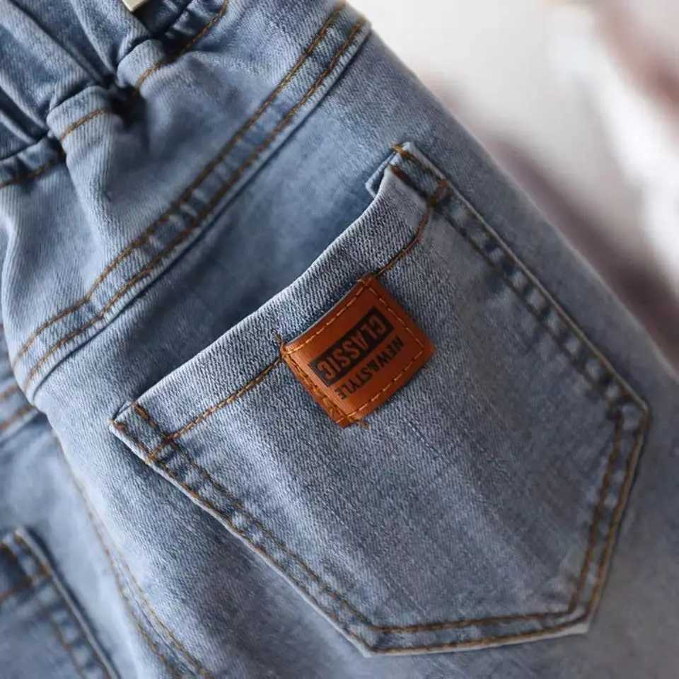 Jeans 2-10Y Kids Pants Big Boys Stretch Cowboy Long Jeans 2024 Spring Girl Children Korean Pencil Leggings Autumn Casual Denim Trouser