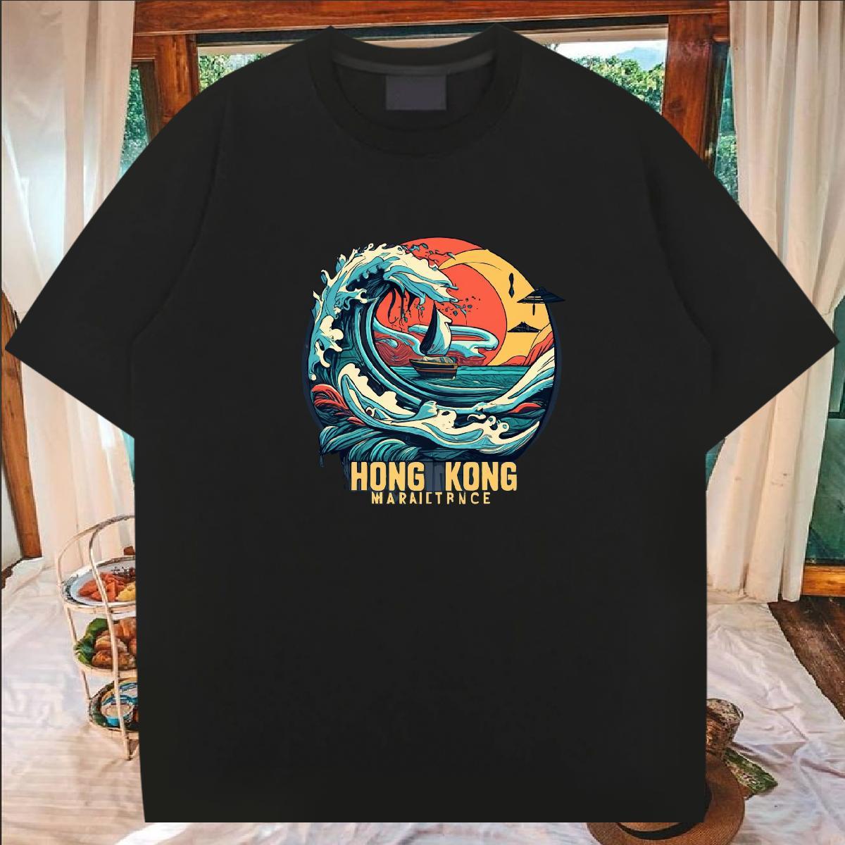 Fashion Design Mens T Shirts beach Clothings 230g Cotton Hip Hop Loose Fit Custom Printed Crew Neck Breathable Mens Tshirts