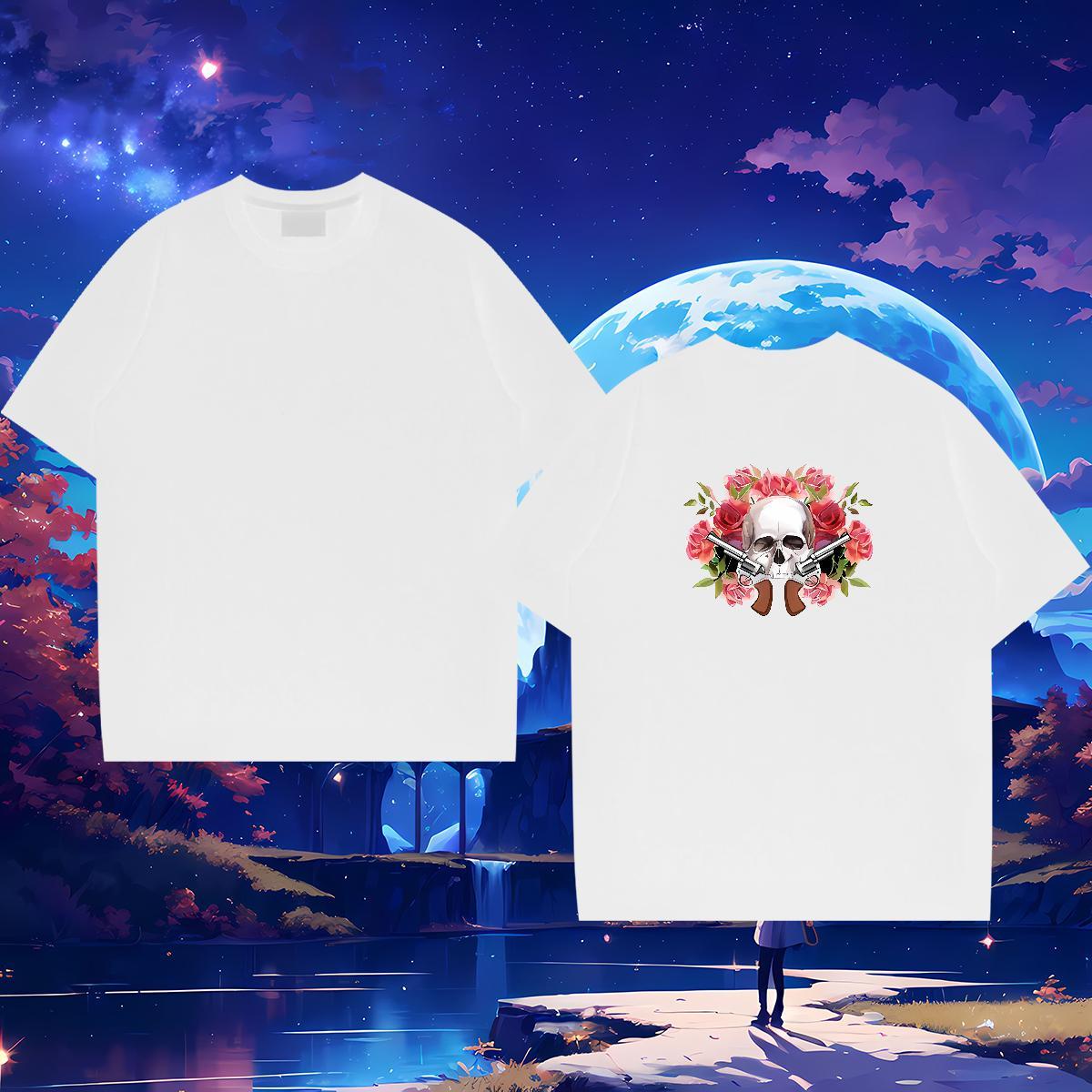 Customized T Shirt For Man gun Clothings 100% Cotton 230g Casual Cool Design Custom Printed Crew Neck Breathable Men Clothes T-Shirt