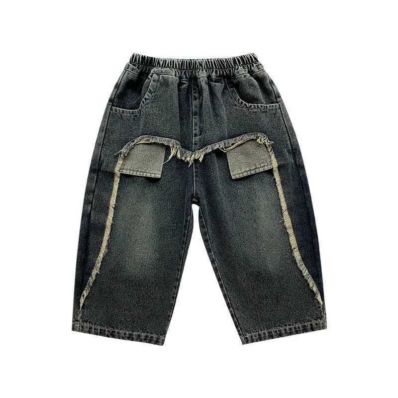 Jeans Boys Jean Pants Long Trousers Cotton 2024 Beauty Spring Autumn Babys Kids Pants Teenagers Outwear Childrens Clothing