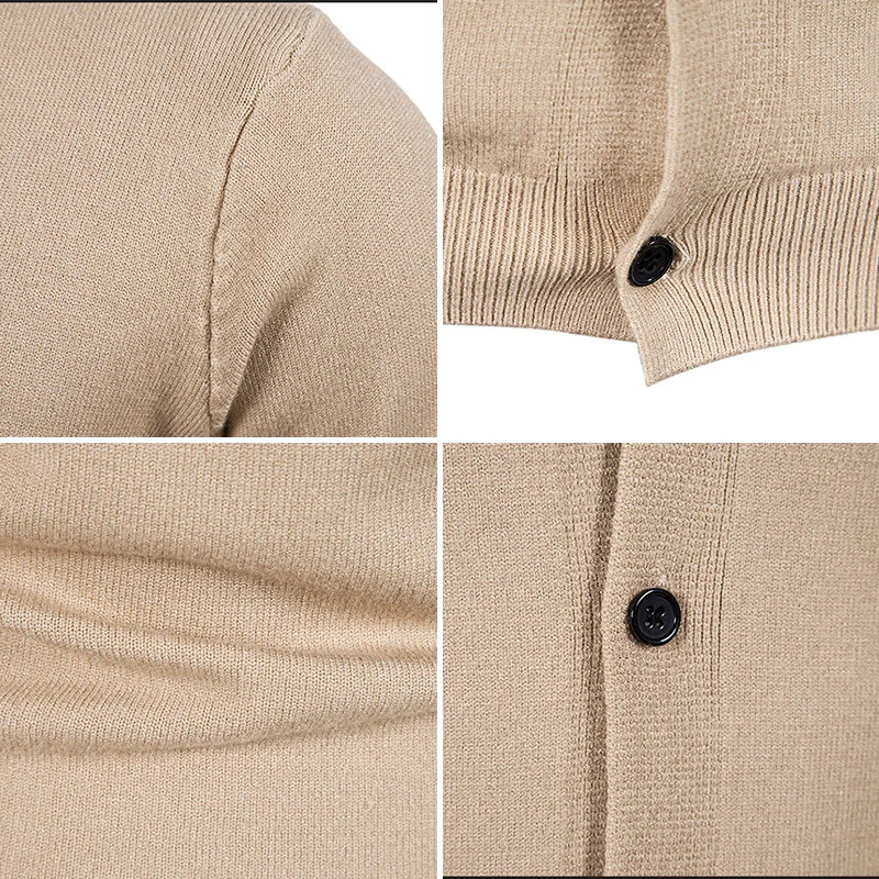 Autumn Mens Knitted Cardigan Thin V-neck Basic Elastic Slim Fit Thin Sweater Solid Color Casual Versatile Coat 240814
