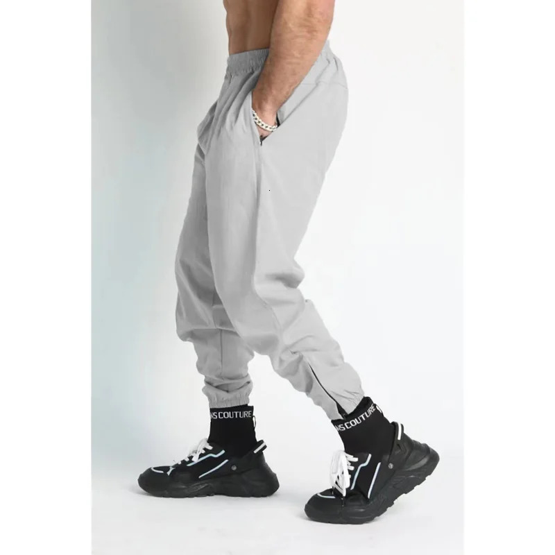 Autumn leisure pants men jogging sweatpants running sports mens gym fitness training thin quick dry bottoms 240806