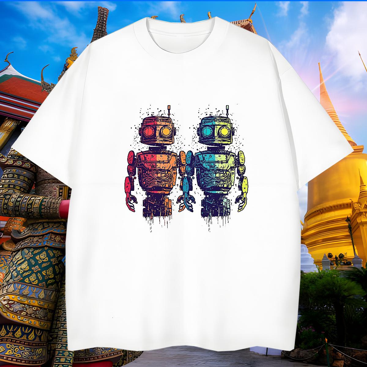 Classic Casual T-Shirts for Men ET Tee Shirt 230g Cotton Street Casual Free Shipping Customized Breathable Short Sleeve Tshirt for Man Woman
