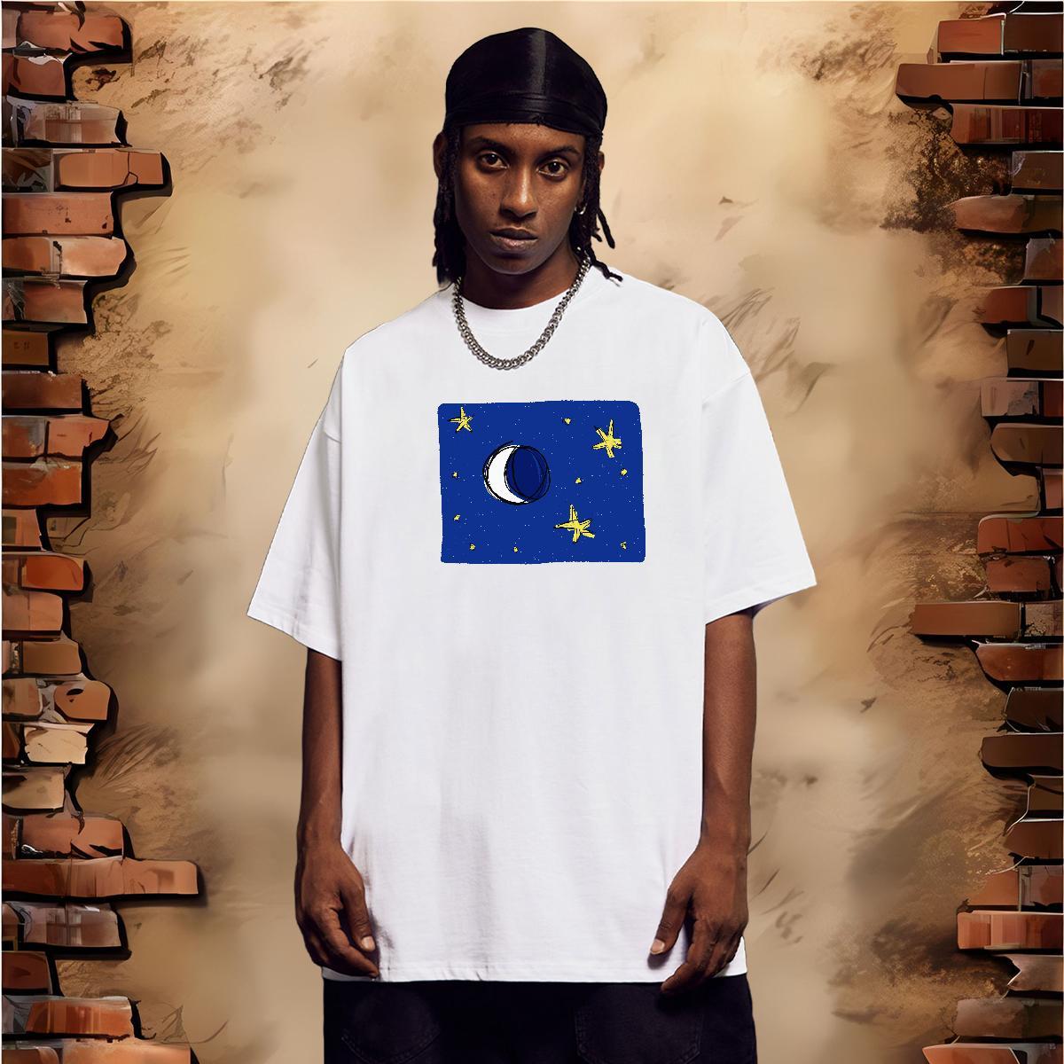 Wholesale T-Shirts sky Tops Tees 230g 100% Cotton Street Wear Free Shipping DIY Logo Oversized Breathable Crew Neck Men Tops Tees