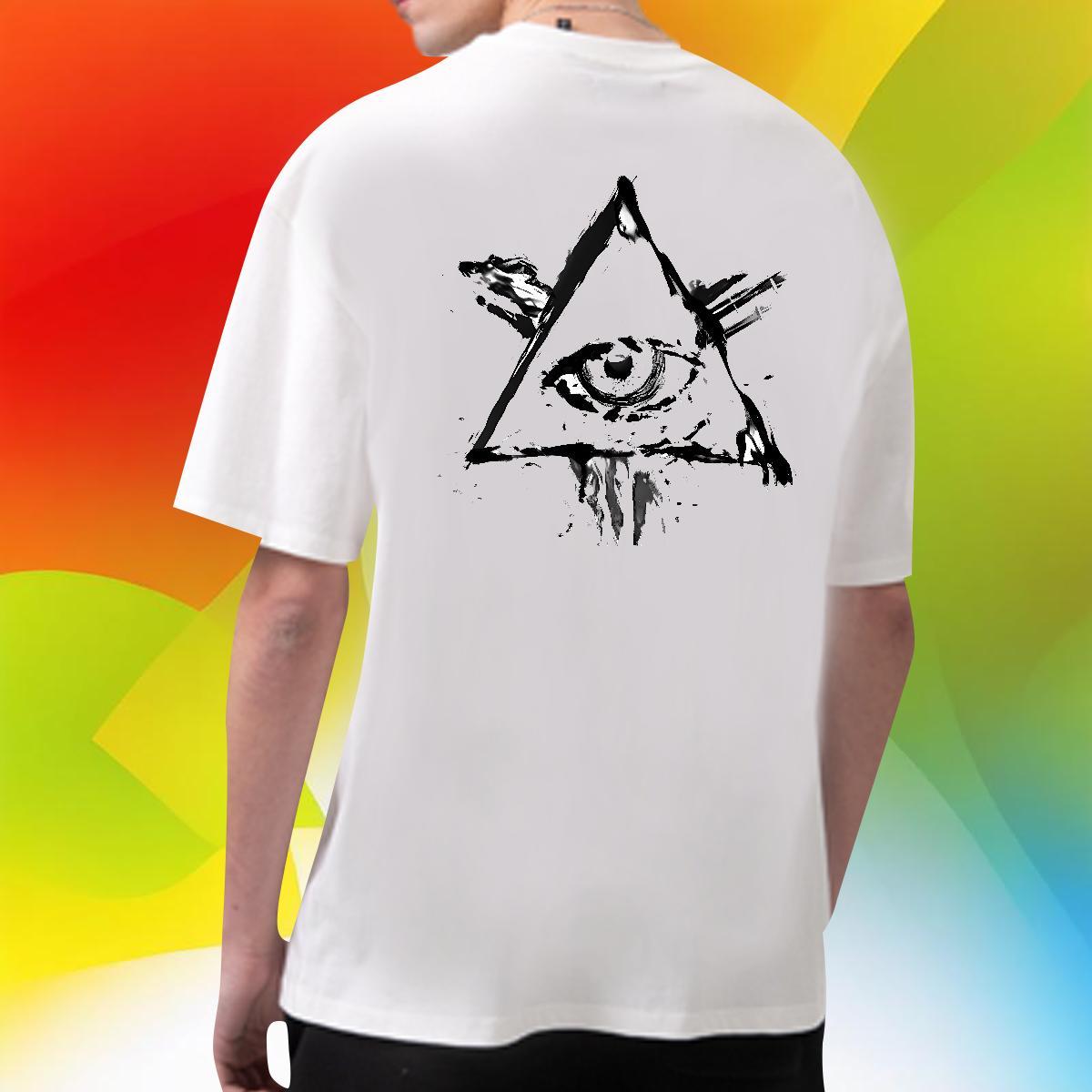 Customized T-Shirts eye of the devil Clothes 230g 100% Cotton Street wear Hip Hop Soft Floral Print Breathable Crew Neck Men Tees