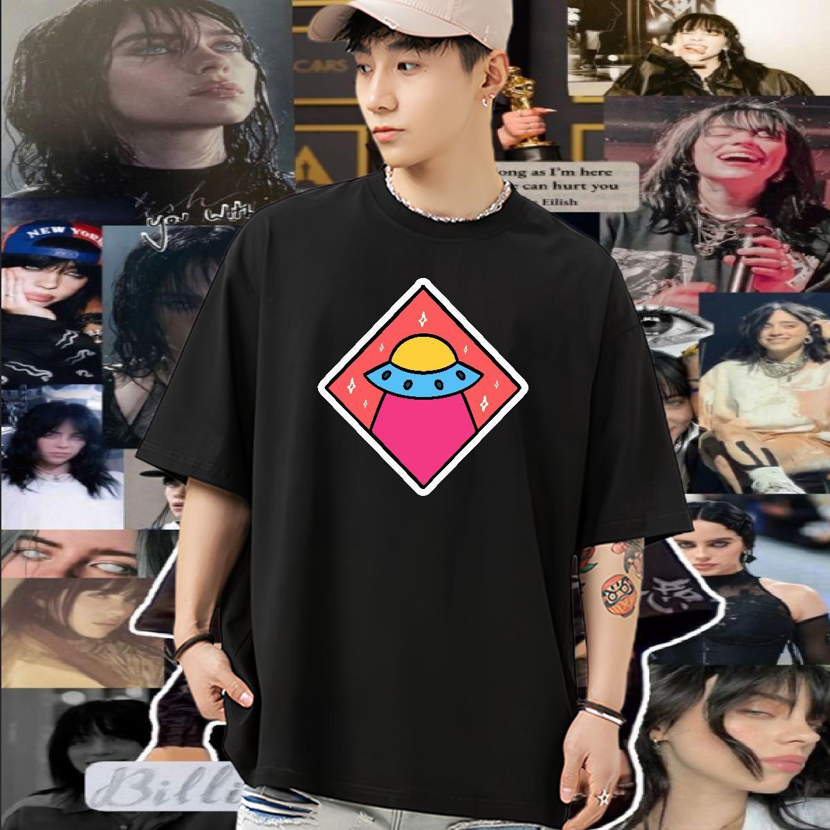 Casual New T Shirt For Man ET Wear 230g Pure Cotton Hip Hop Classic DIY Anime Breathable Men Tops Tees